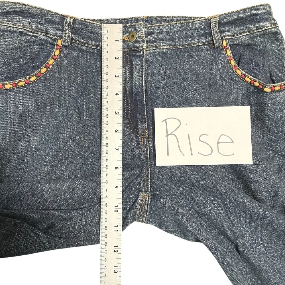 Vintage NWT Cache Beaded Set Y2K Coastal Resort Beachy Boho Jeans Sz 8‎ Tank L